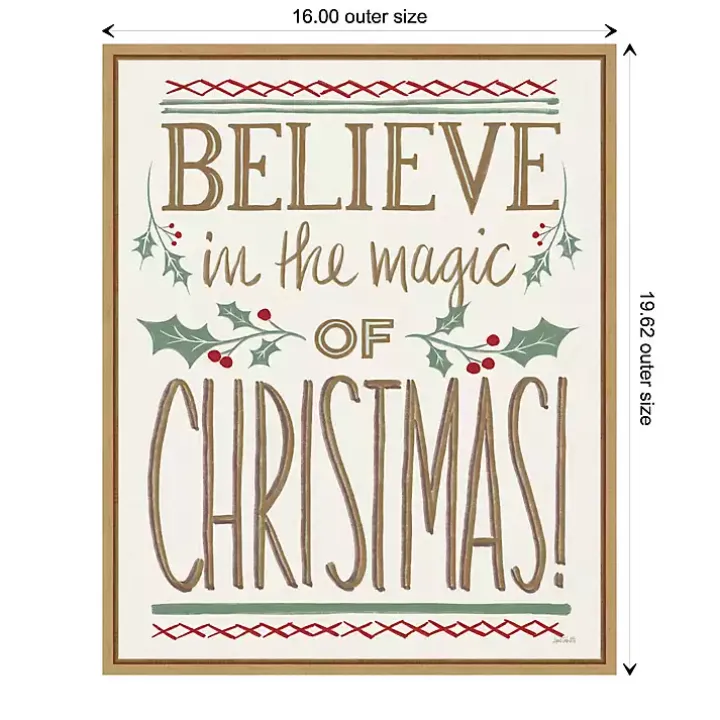 Believe in the Magic Christmas Canvas Wall Plaque