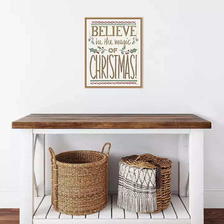 Believe in the Magic Christmas Canvas Wall Plaque