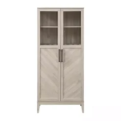 Birch Chevron Wooden Storage Cabinet