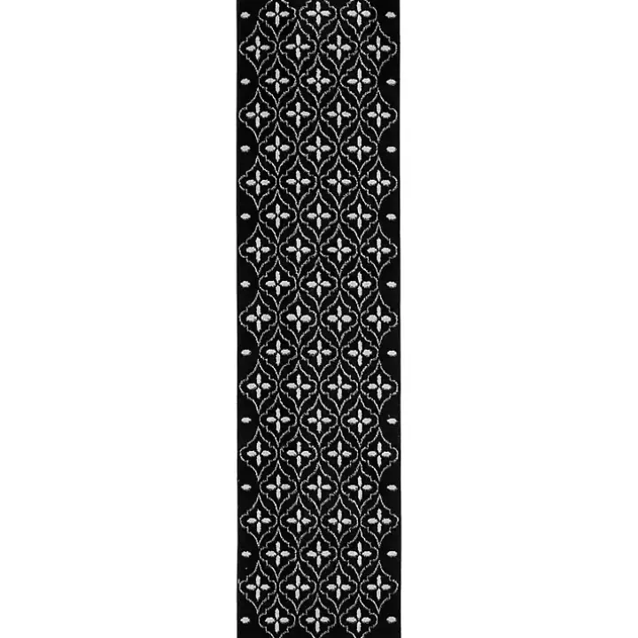Black & Ivory Quatrefoil Indoor/Outdoor Runner
