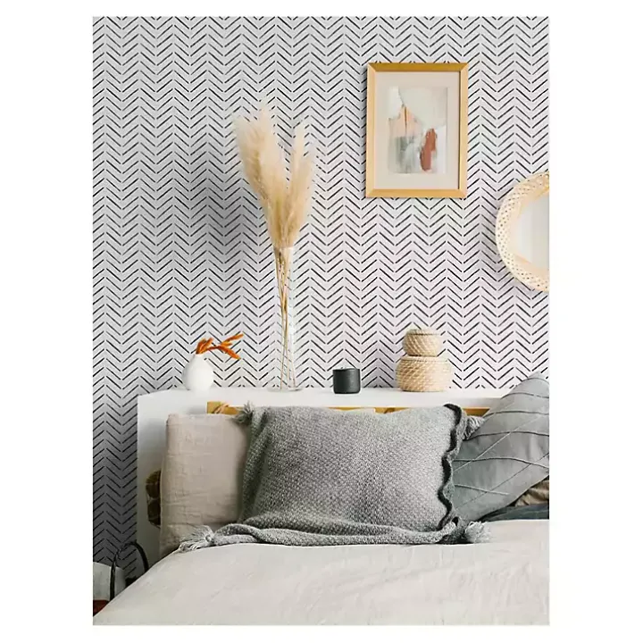 Black & White Chevron Peel & Stick Wallpaper