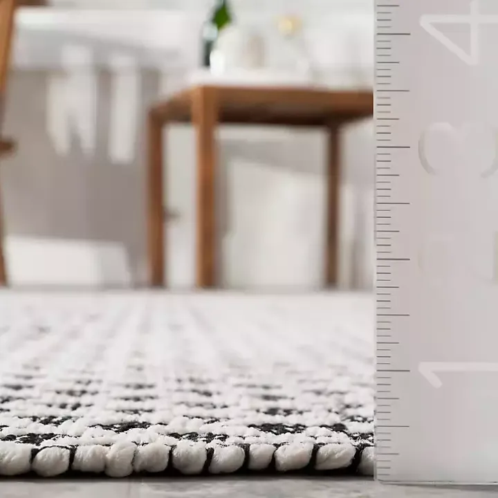 Black & White Trellis Indoor/Outdoor Rug, 5x8