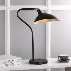 Black and Gold Curved Neck Giselle Task Lamp