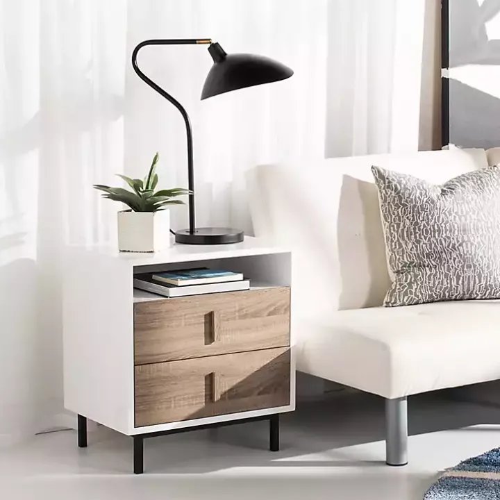 Black and Gold Curved Neck Giselle Task Lamp