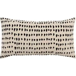 Black and Natural Animal Patterned Lumbar Pillow