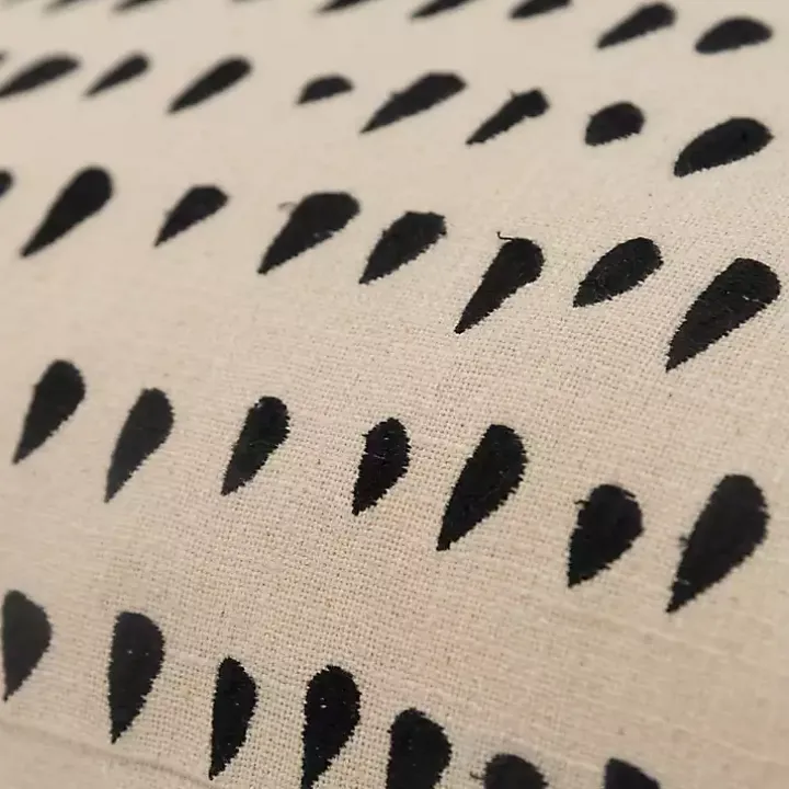 Black and Natural Animal Patterned Lumbar Pillow