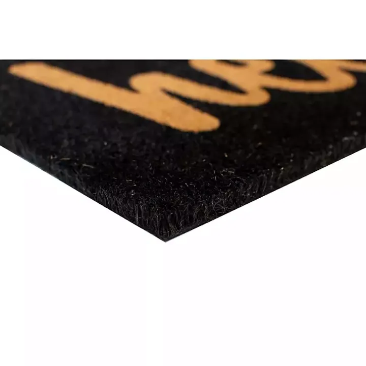 Black and Natural Coir Hello Doormat, 36x24 in.