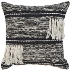 Black and Natural Mingled Texture Pillow
