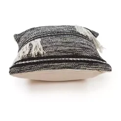 Black and Natural Mingled Texture Pillow