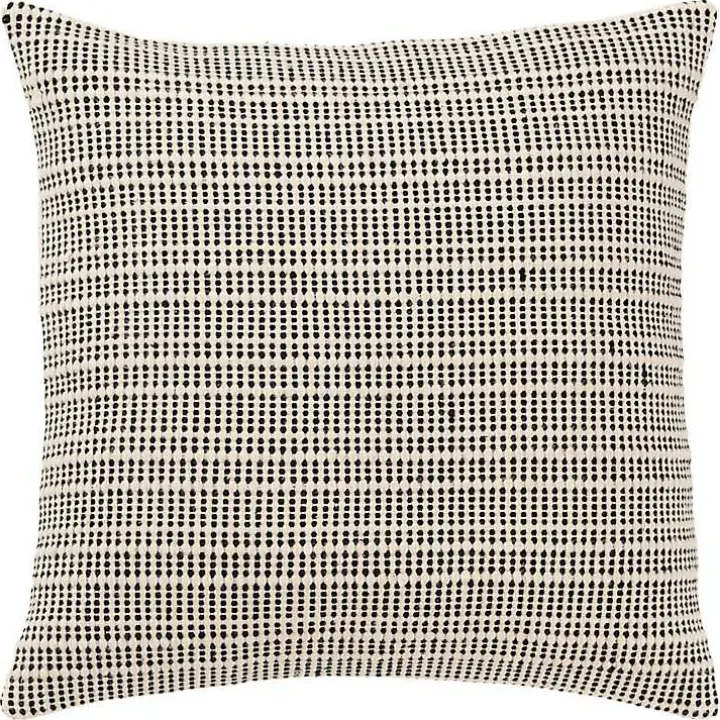 Black and Natural Sea Striped Pillow