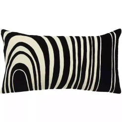 Black and Natural Wave Lumbar Pillow