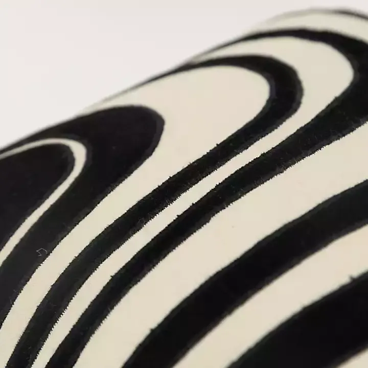 Black and Natural Wave Lumbar Pillow