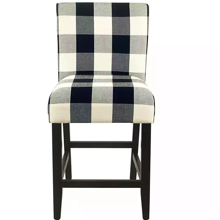 Black and White Buffalo Check Counter Stool