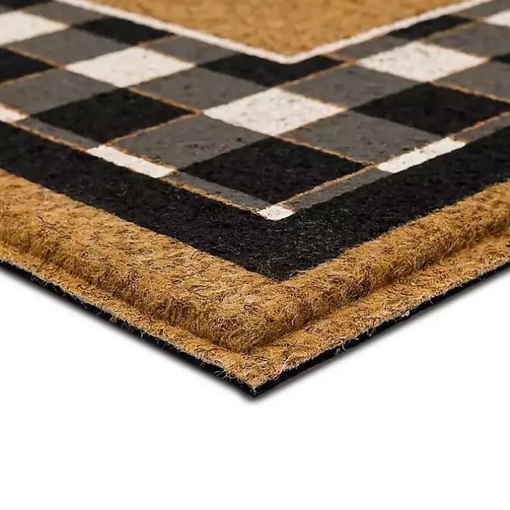 Black and White Buffalo Check Welcome Doormat