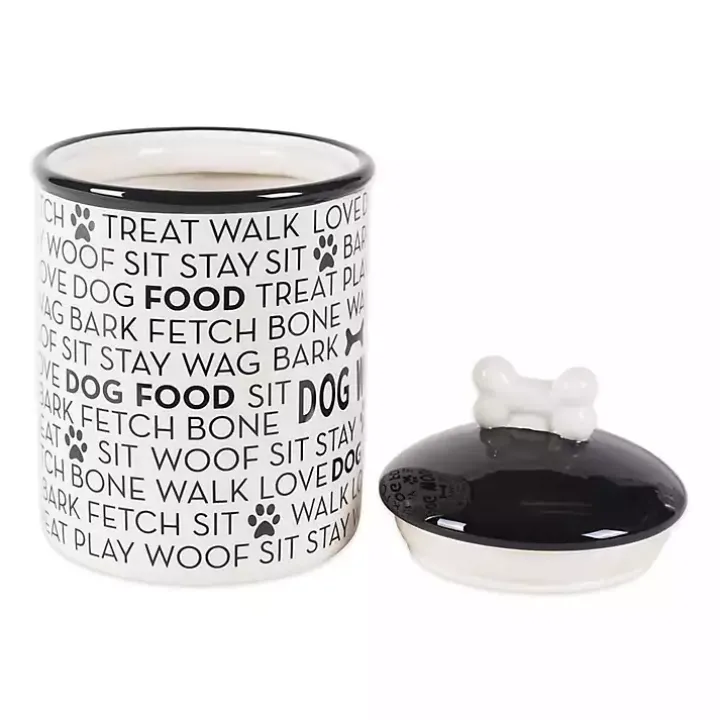Black and White Ceramic Canister