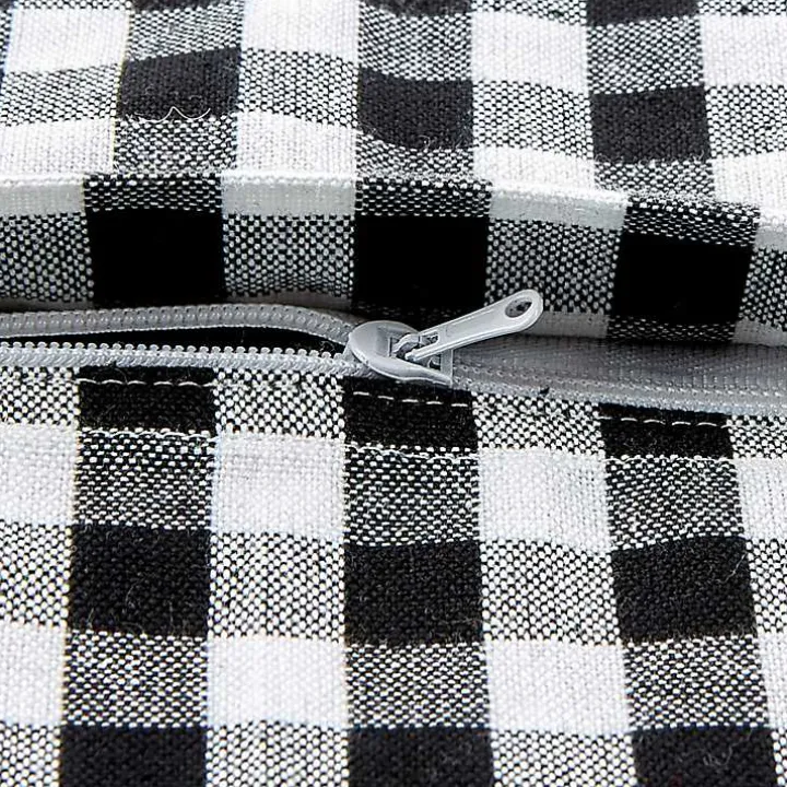 Black and White Gingham Pillow Covers, Set of 4