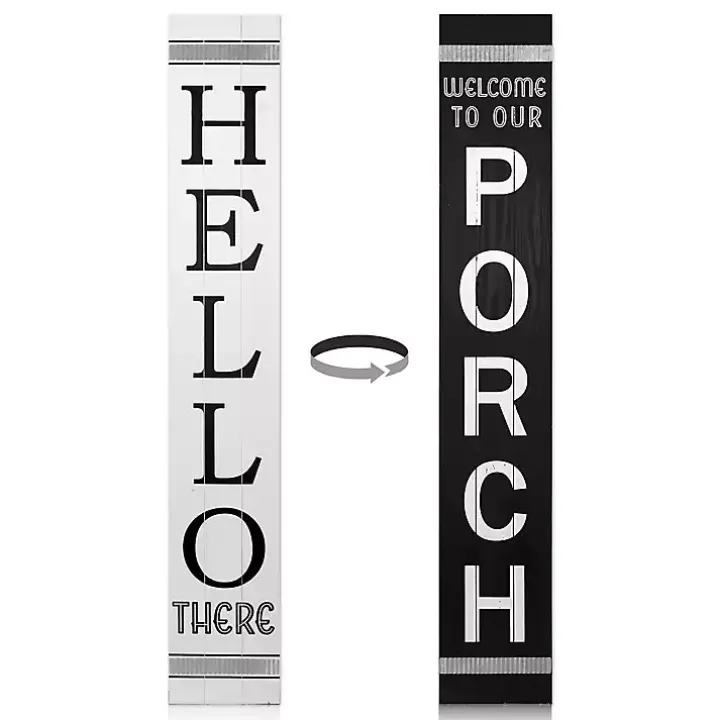 Black and White Hello There Porch Board