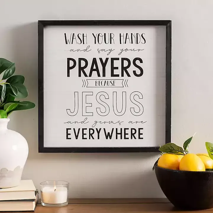 Black and White Jesus and Germs Plaque