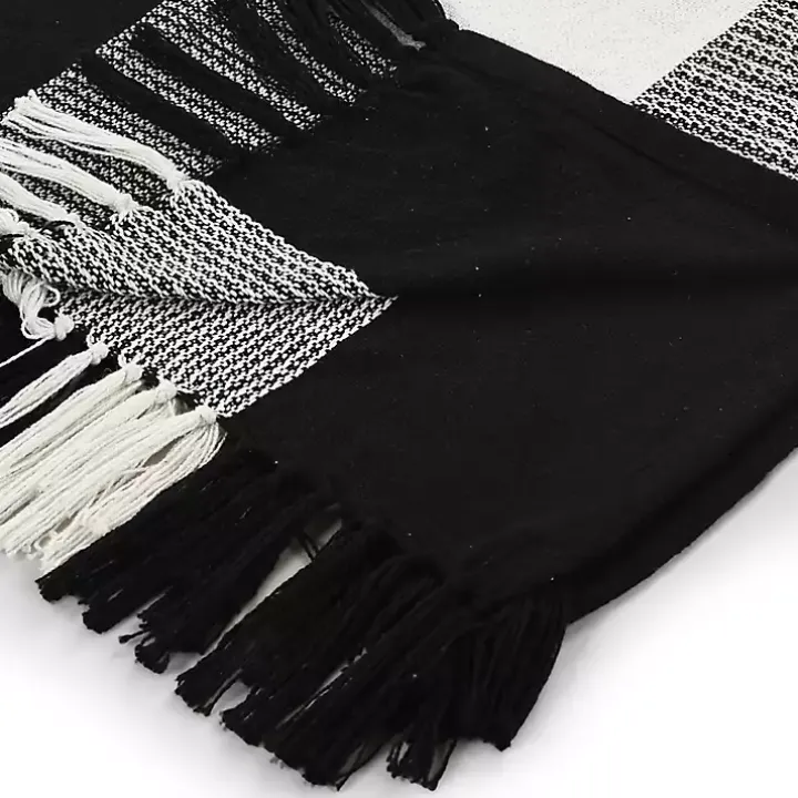 Black and White Plaid Organic Cotton Throw