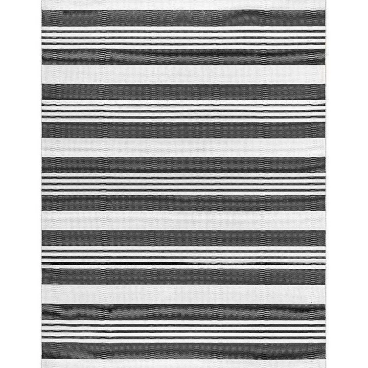 Black and White Striped Washable Area Rug, 3x5