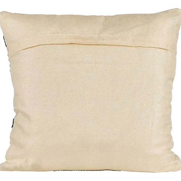 Black and White Woven Stripe Indoor/Outdoor Pillow