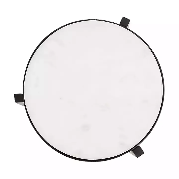 Black Angular Marble Accent Table
