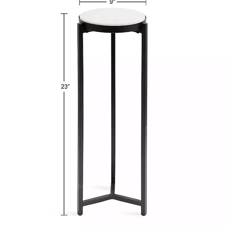 Black Angular Marble Accent Table