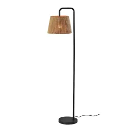 Black Arched Rope Lampshade Floor Lamp