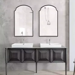 Black Arched Scallop Edge Wall Mirror
