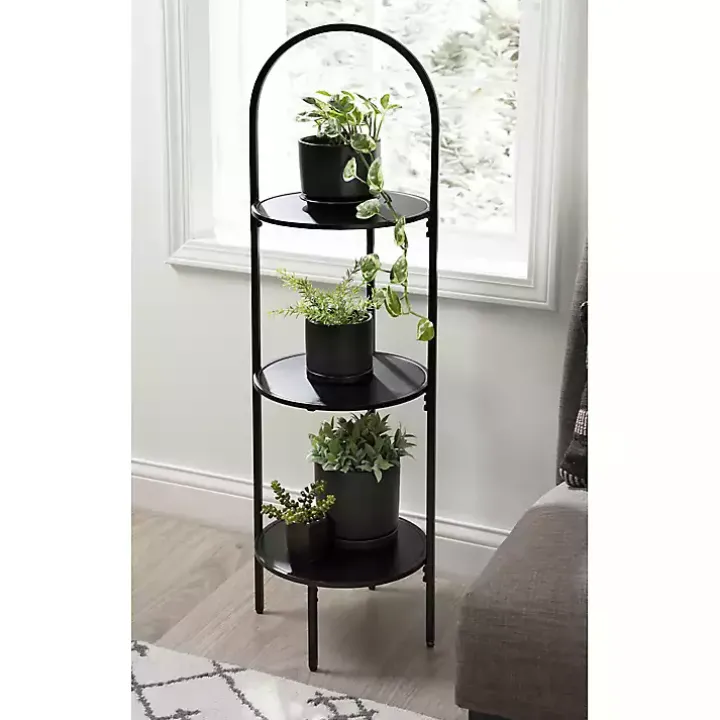 Black Arched 3-Tier Plant Stand