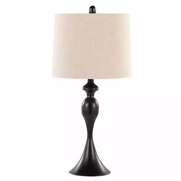 Black Ashland Table Lamps, Set of 2