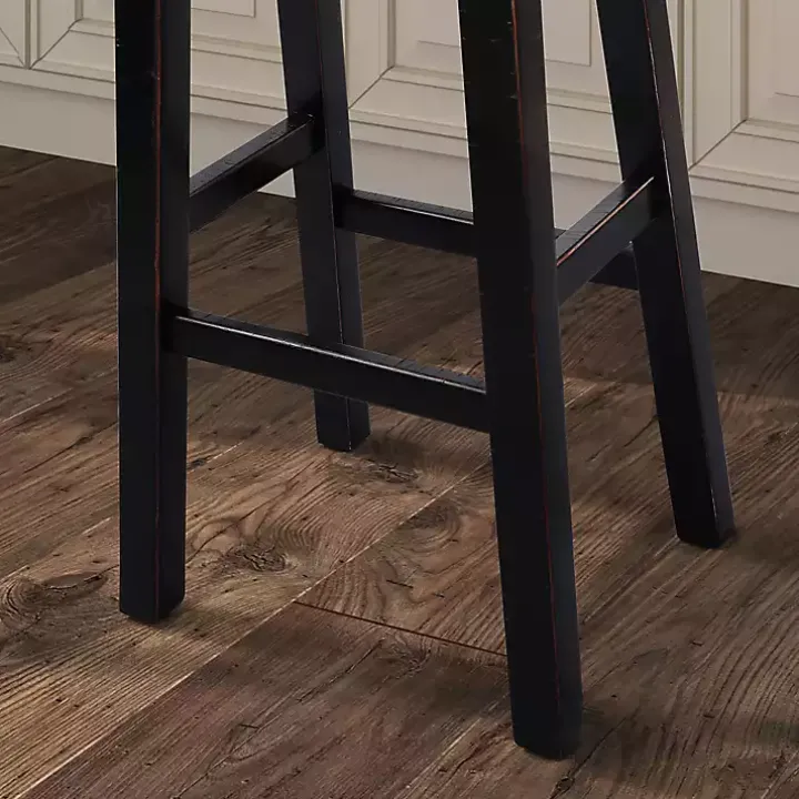 Black Backless Cooper Counter Stools, Set of 2