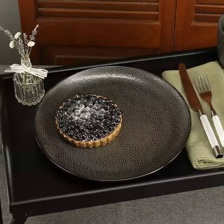Black Bamboo Standing Serving Tray
