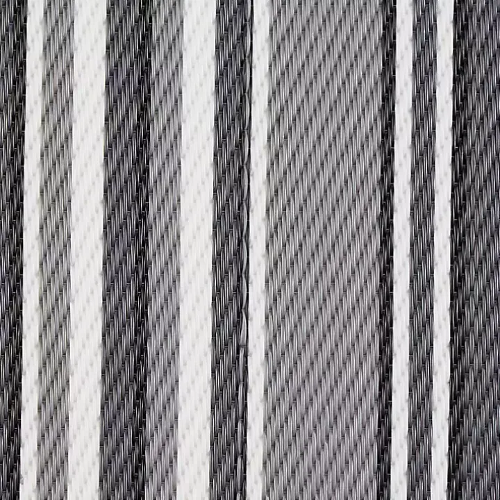 Black Barcode Stripe Outdoor Area Rug, 4x6