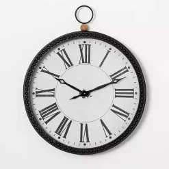 Black Beaded Metal Wall Clock