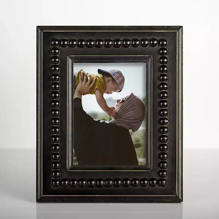 Black Beaded Wood Picture Frame, 5x7