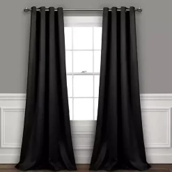 Black Blackout Curtain Panel Set, 84 in.