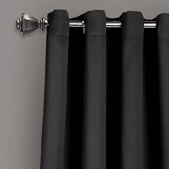 Black Blackout Curtain Panel Set, 84 in.