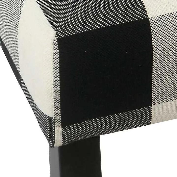 Black Buffalo Check Dining Chairs, Set of 2