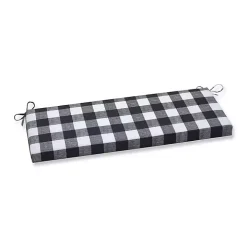 Black Buffalo Check Outdoor Bench Cushion