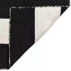 Black Cabana Stripe Indoor/Outdoor Area Rug, 3x5