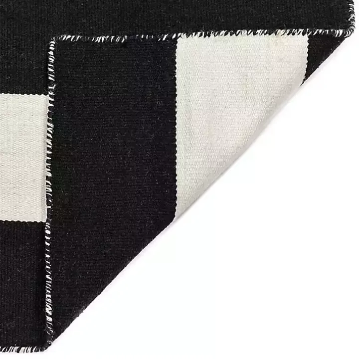 Black Cabana Stripe Indoor/Outdoor Area Rug, 3x5