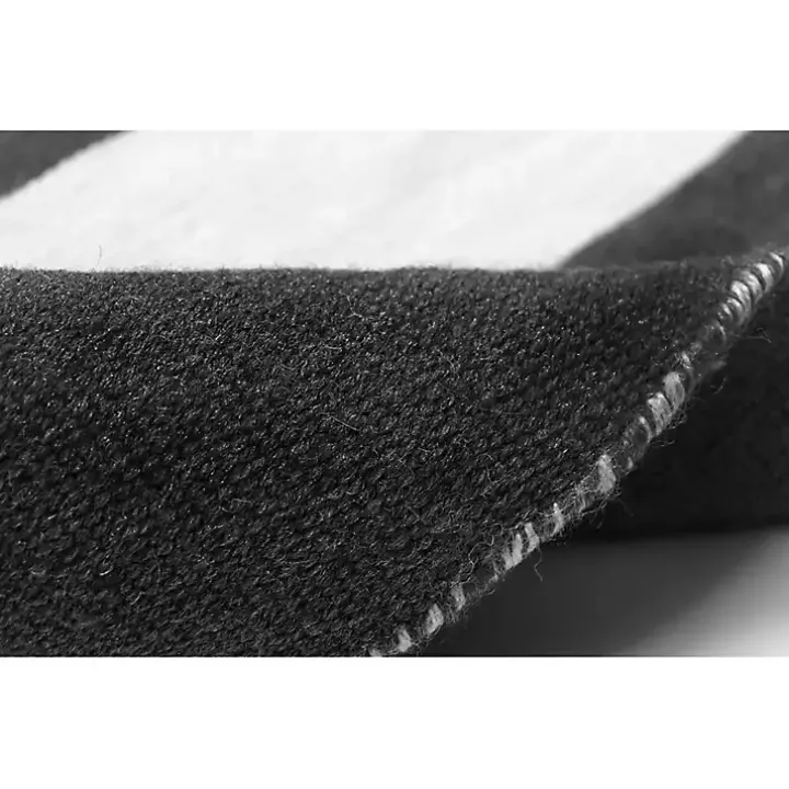 Black Cabana Stripe Indoor/Outdoor Area Rug, 3x5