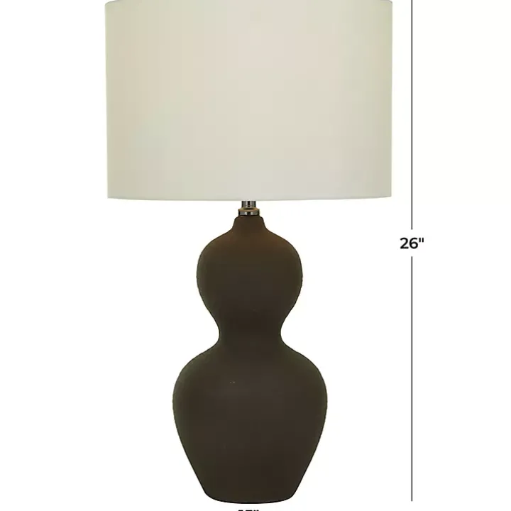 Black Ceramic Hourglass Simple Large Table Lamp