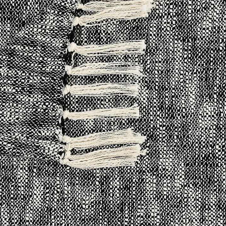 Black Chambray Fringe Throw