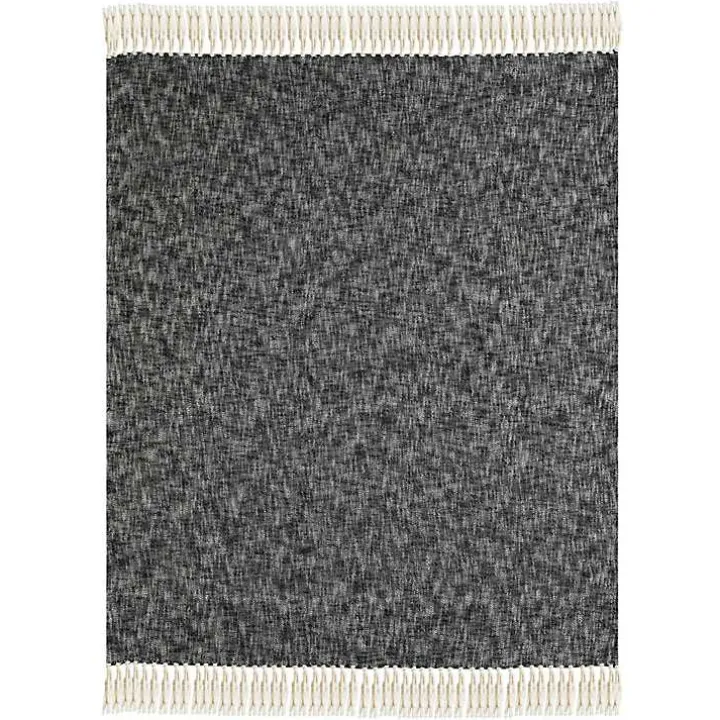 Black Chambray Fringe Throw