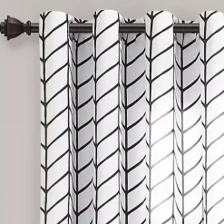 Black Chevron 2-pc. Curtain Panel Set, 84 in.