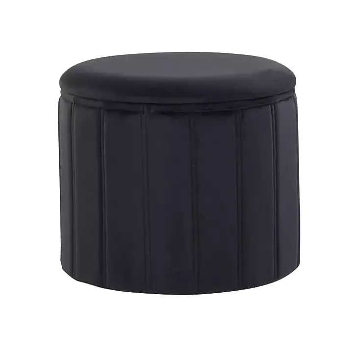 Black Collapsible Storage Ottoman