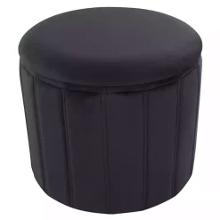 Black Collapsible Storage Ottoman