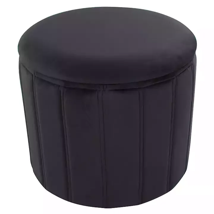 Black Collapsible Storage Ottoman